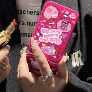 Pink Fun-Themed Compact mirror